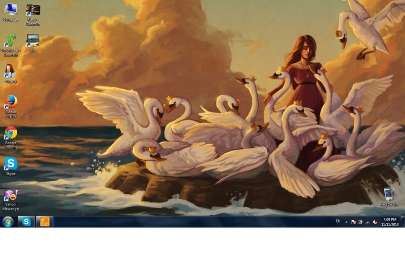 Woman with Swans — White, Dramatic