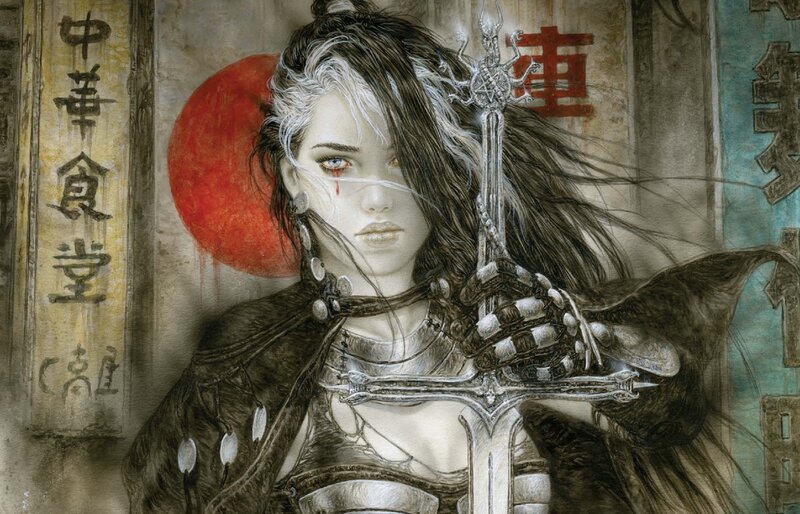 Woman with Sword and Blood — Brown
