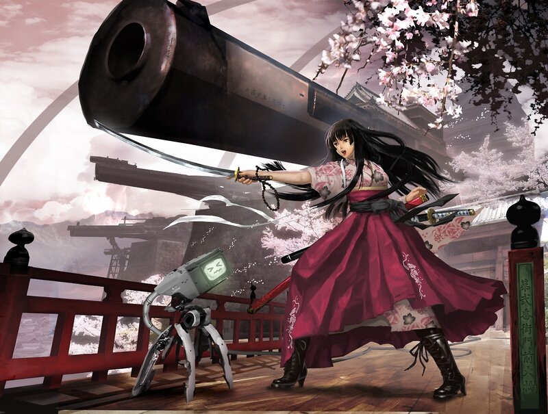 Woman with Sword and Cannon