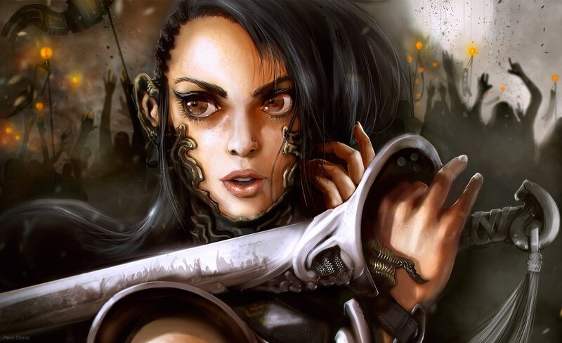 Woman with Sword and Cybernetics
