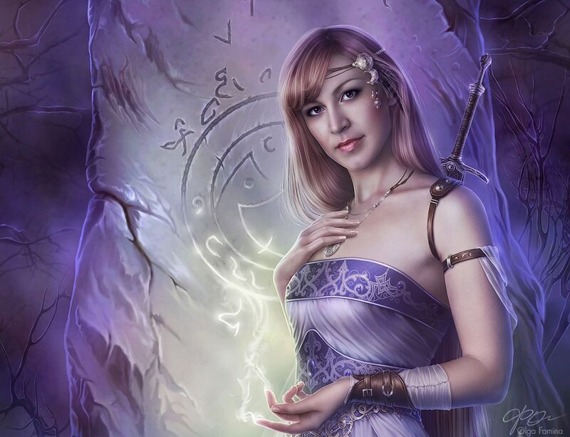 Woman with Sword and Magic