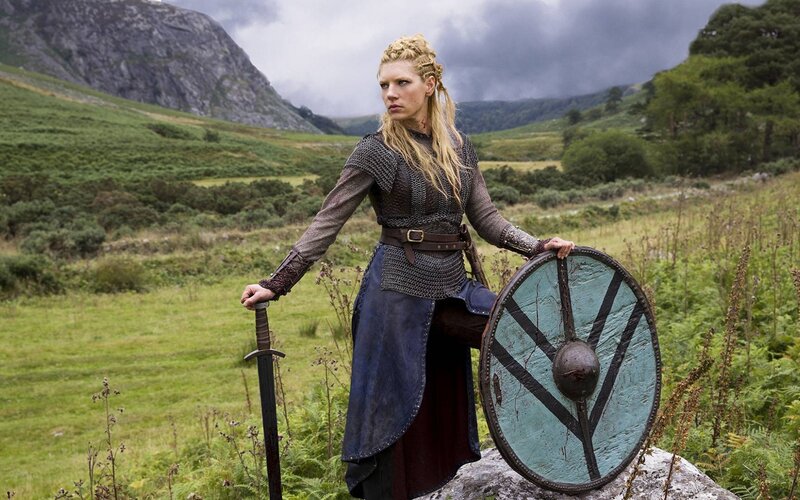 Woman with Sword and Shield — Green