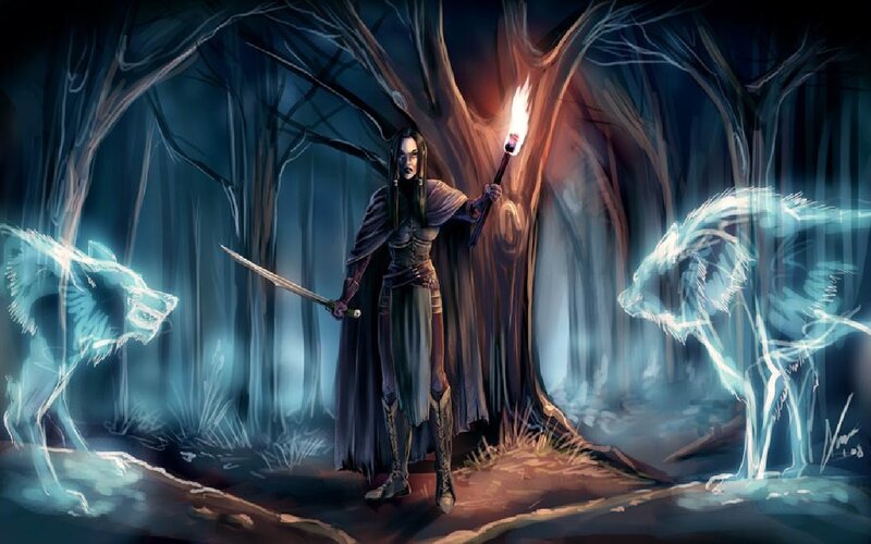 Woman with Sword and Torch