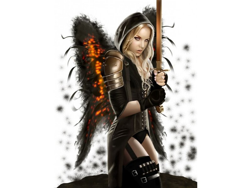Woman with Sword and Wings