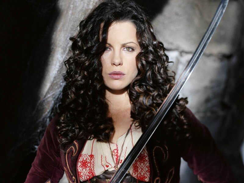 Woman with Sword — Brown, Dramatic, Photograph