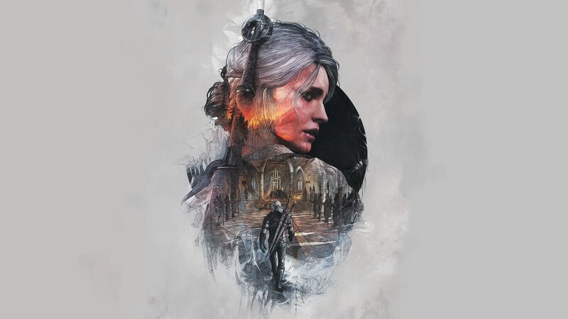 Woman with Sword — Gray, Dramatic, Night