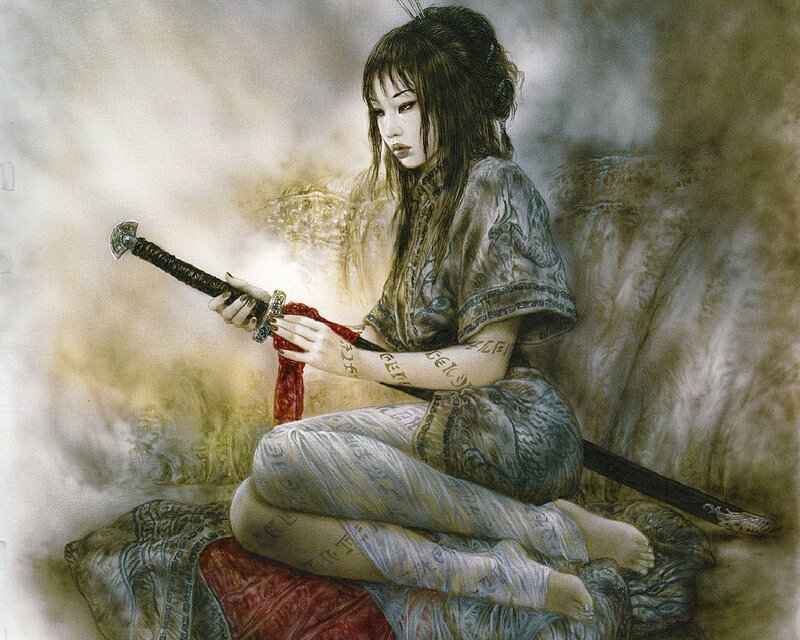 Woman with Sword — Gray