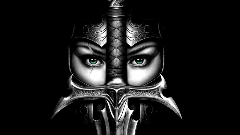 Woman with Sword Helmet