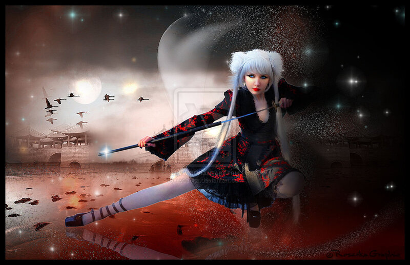 Woman with Sword in Air