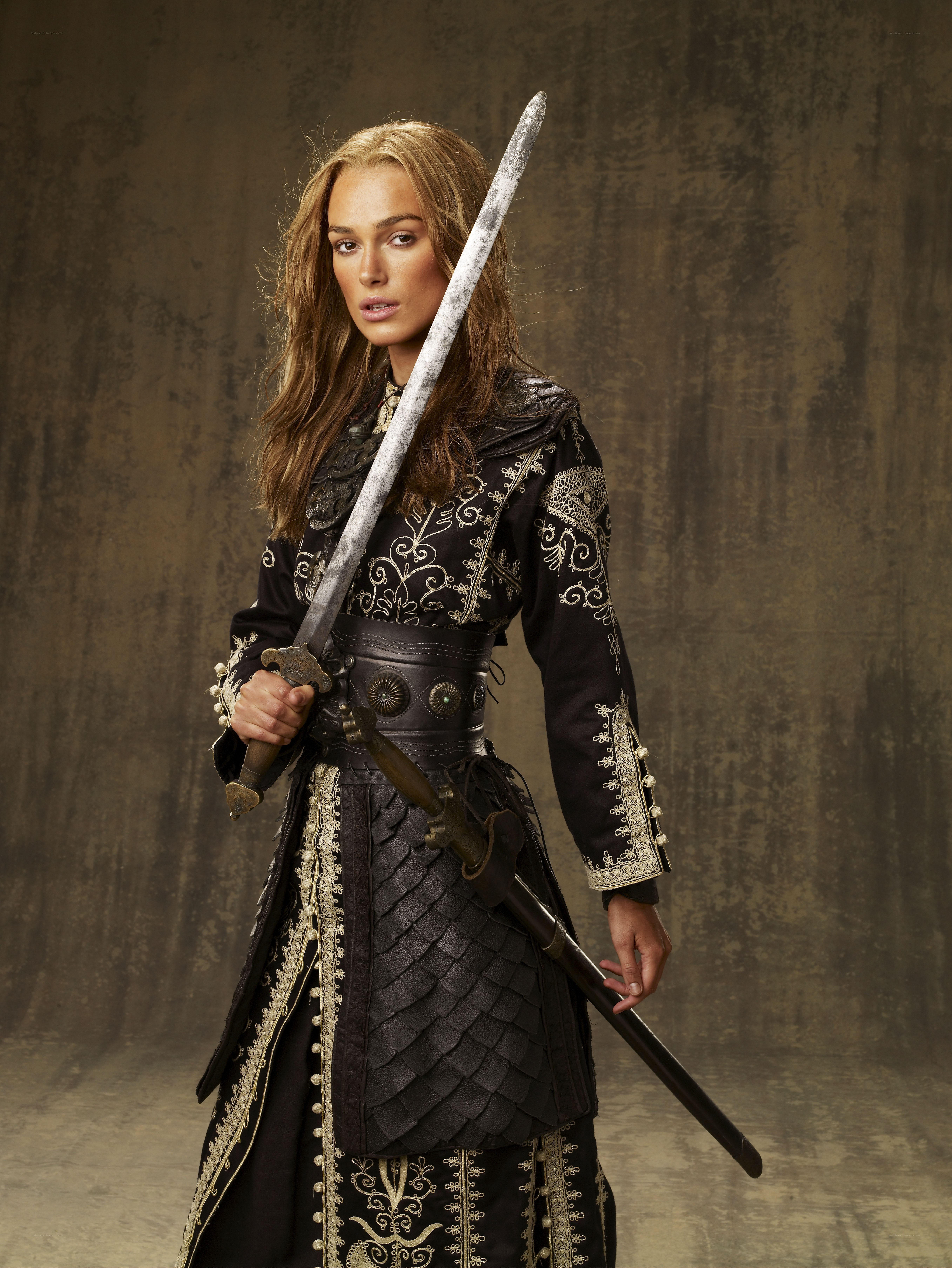 woman with sword in armor