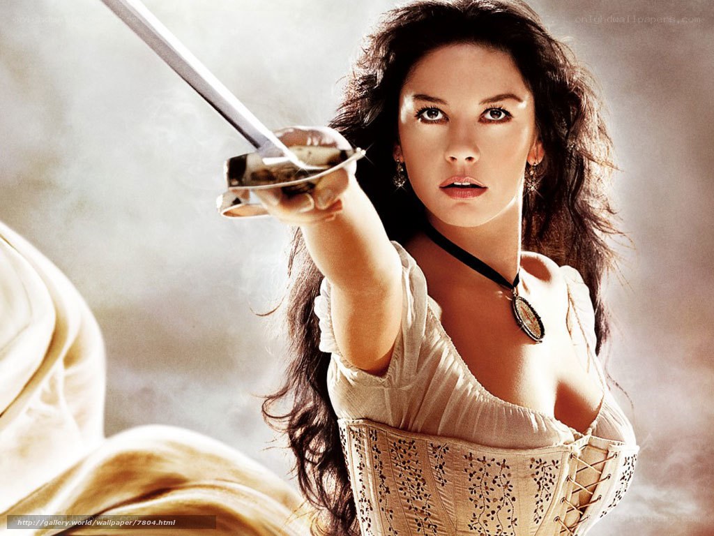 woman with sword in costume