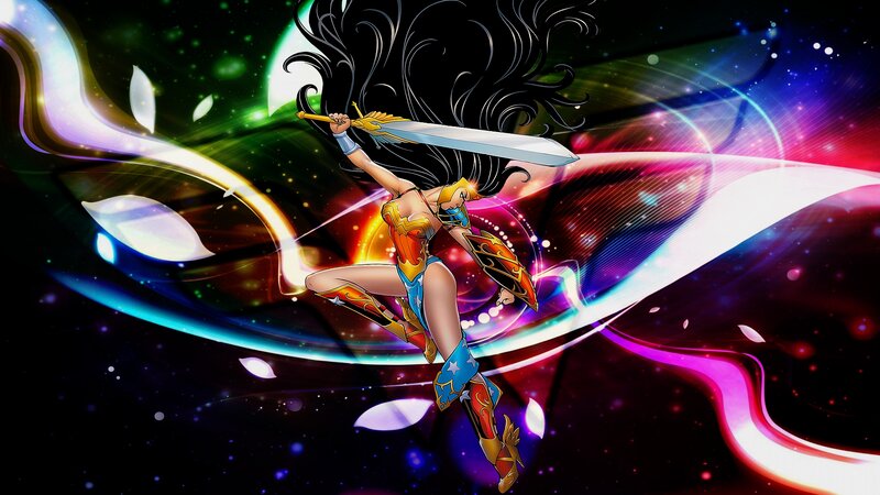 Woman with Sword in Space