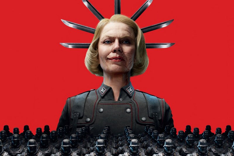 Woman with Swords Behind Head