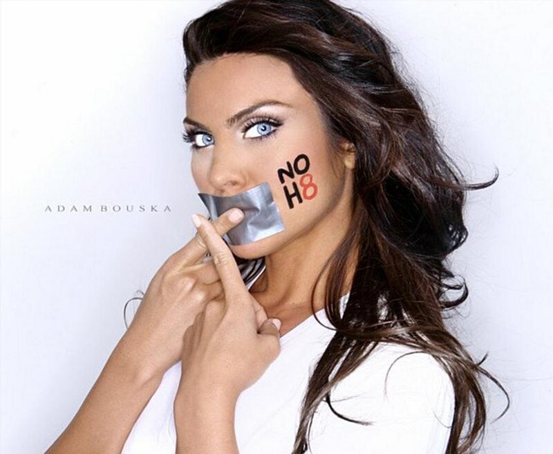 Woman with Tape on Mouth
