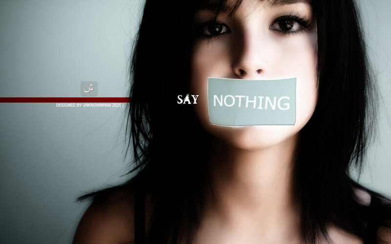 woman with tape over mouth