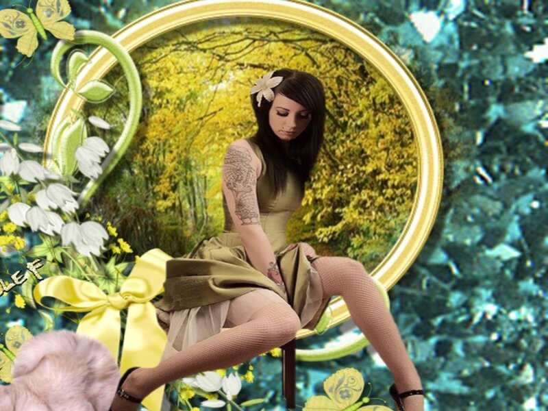 Woman with Tattoo Sitting