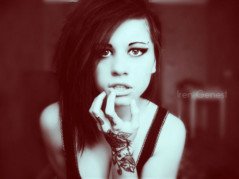 woman with tattoos and makeup