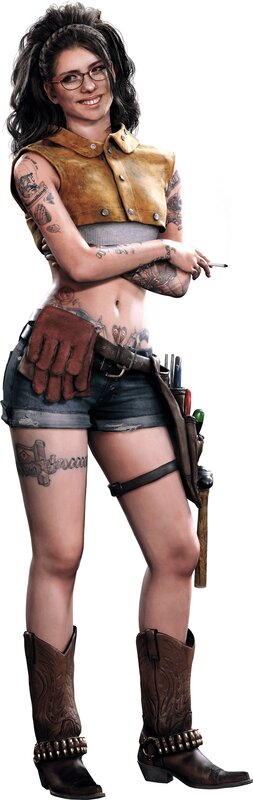Woman with Tattoos — Brown, Confident, 3d Render
