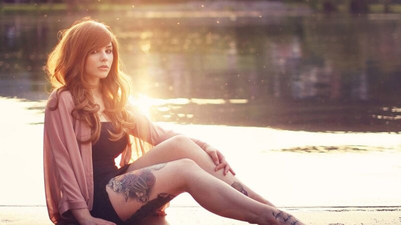Woman with Tattoos — Brown, Serene