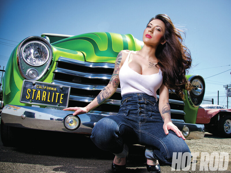 Woman with Tattoos — Green, Dramatic, Afternoon