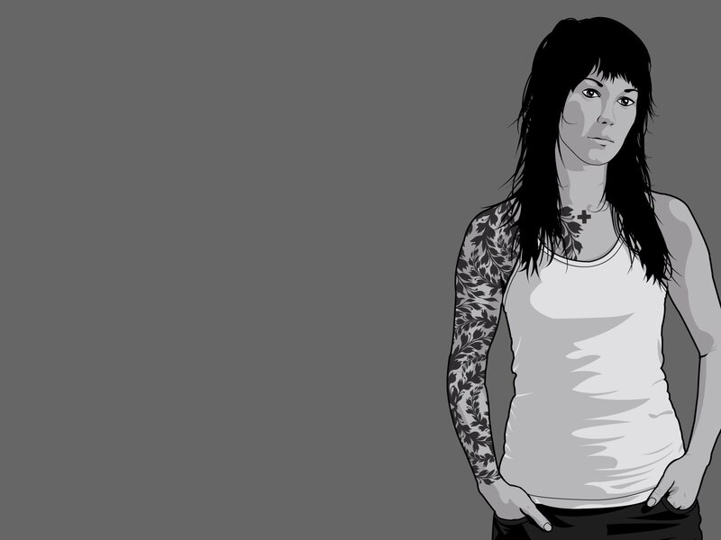 woman with tattoos illustration