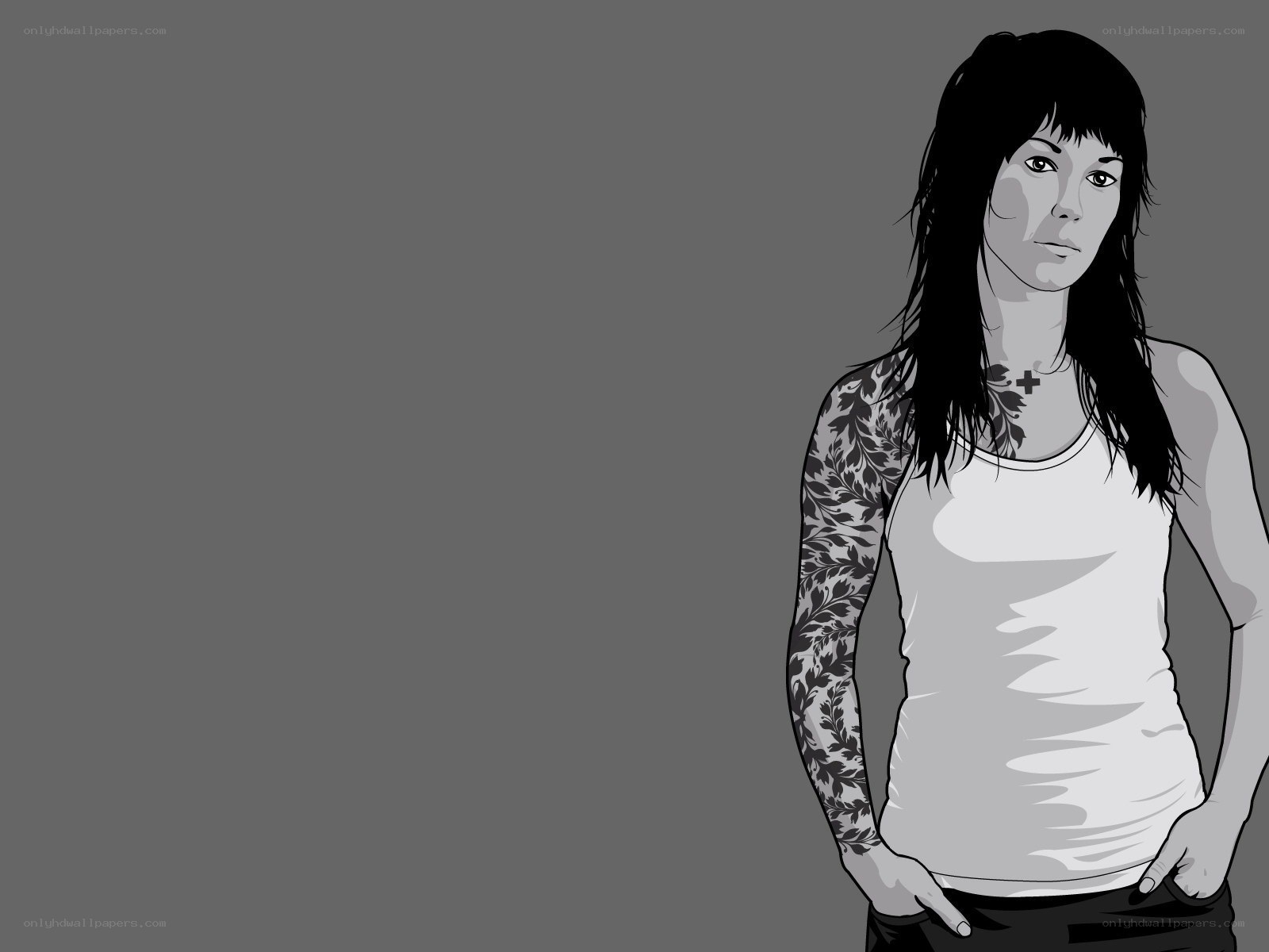 woman with tattoos illustration