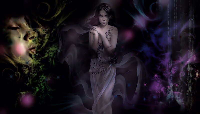Woman with Tattoos in Dark Scene