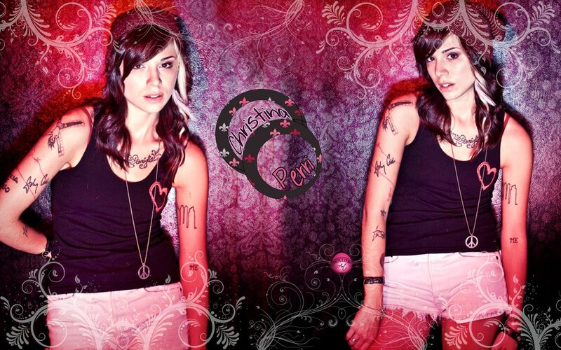 Woman with Tattoos — Purple, Dramatic, Photograph