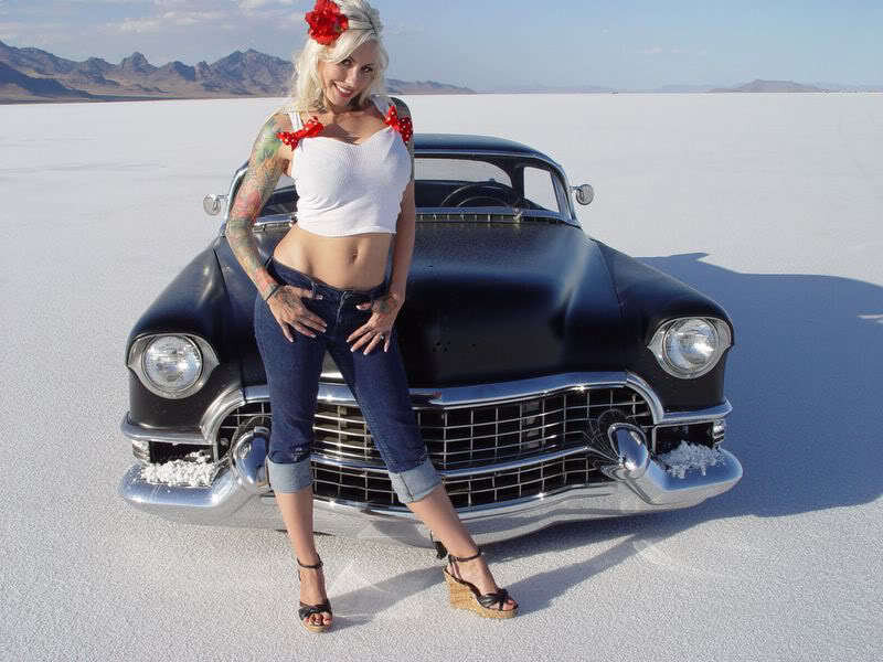 Woman with Tattoos — White, Dramatic