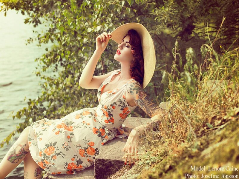 Woman with Tattoos — White, Serene, Afternoon