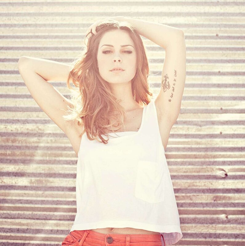 Woman with Tattoos — White, Sunlit
