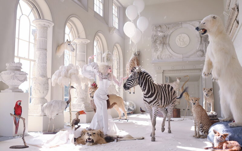 Woman with Taxidermy Animals