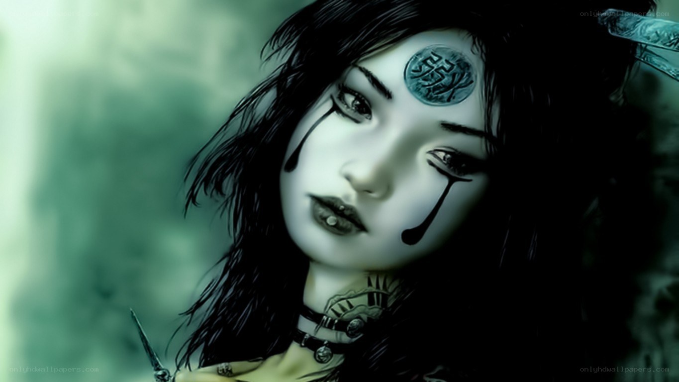 woman with tear makeup