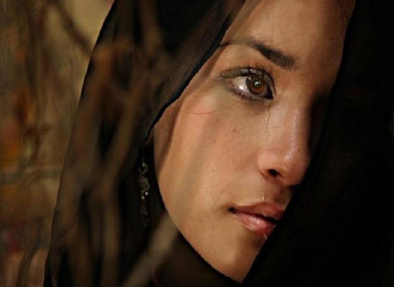 Woman with Tear on Cheek — Brown