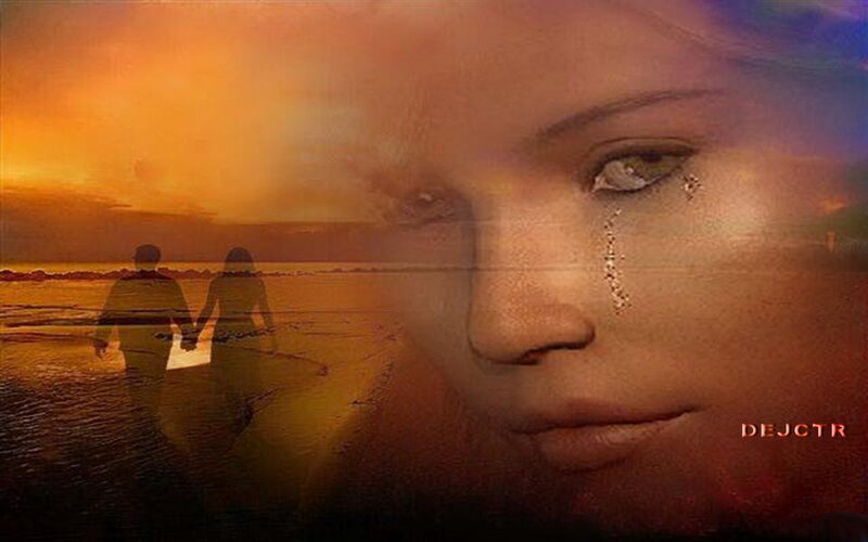 Woman with Tear on Face — Orange