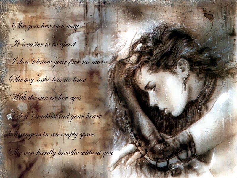 woman with tears and lyrics