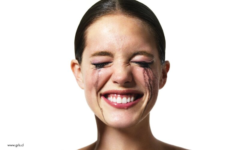 woman with tears and smile