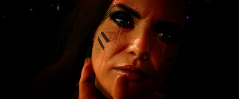 Woman with Tears — Black, Dramatic, Night