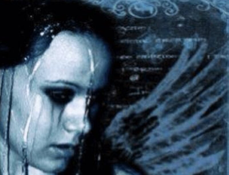 Woman with Tears — Blue