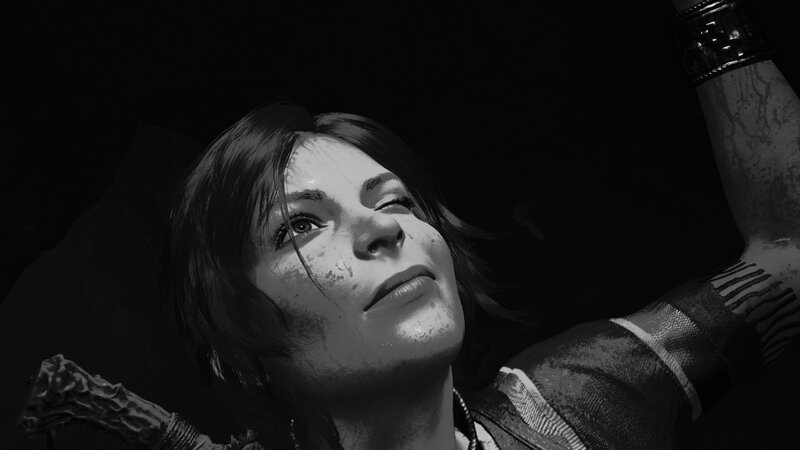 Woman with Tears on Face — Black, Dramatic, 3d Render