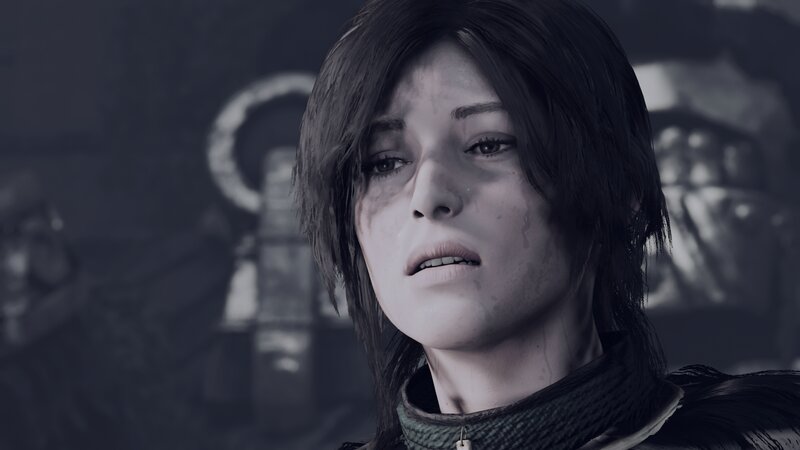 Woman with Tears on Face — Gray