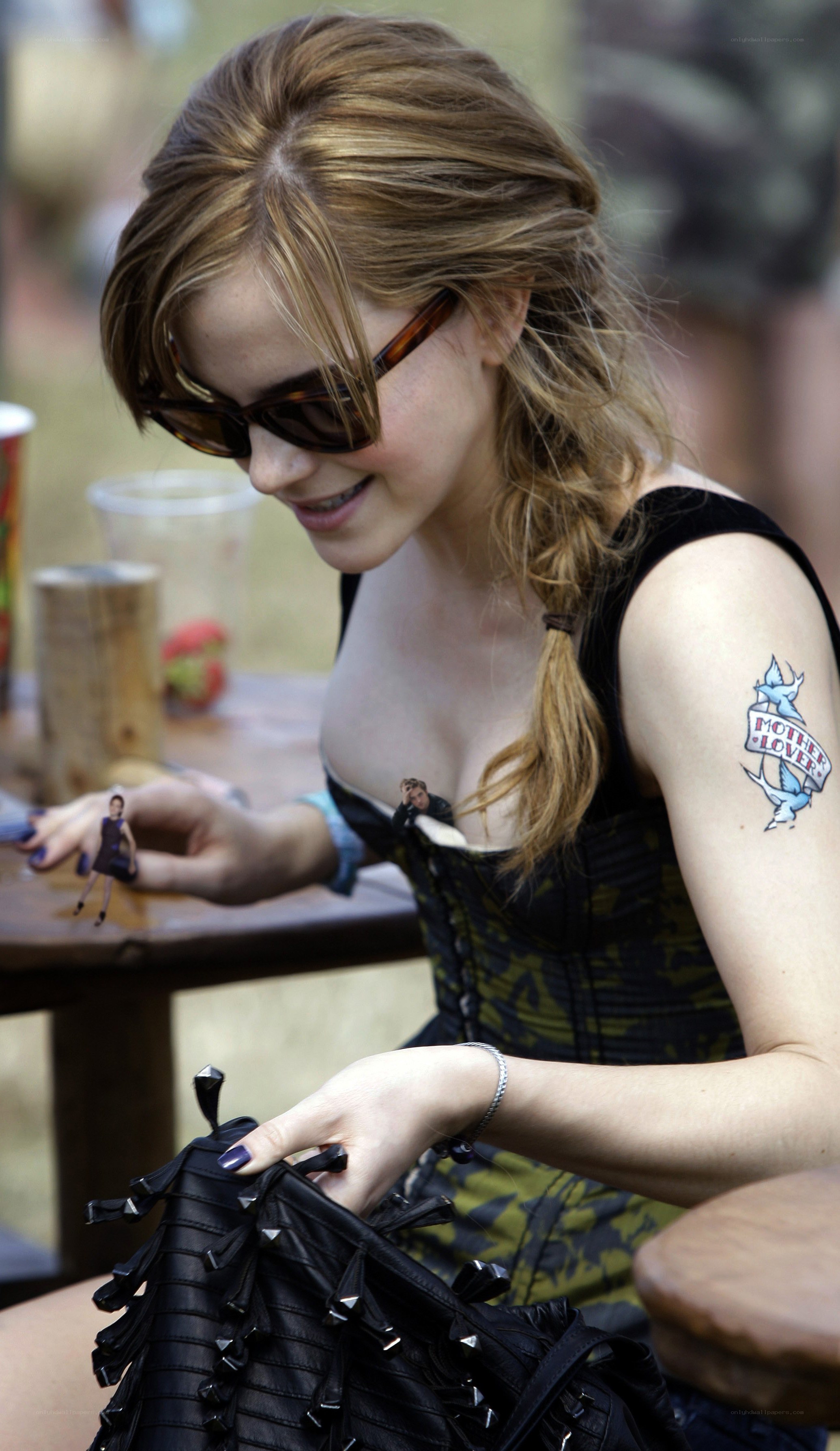 woman with temporary tattoo