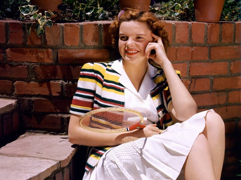 Woman with Tennis Racket — White