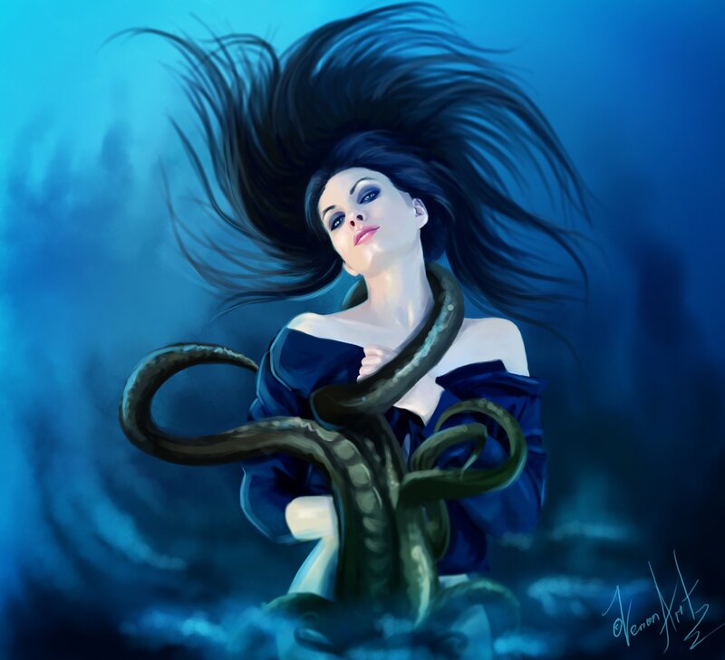 Woman with Tentacles — Blue