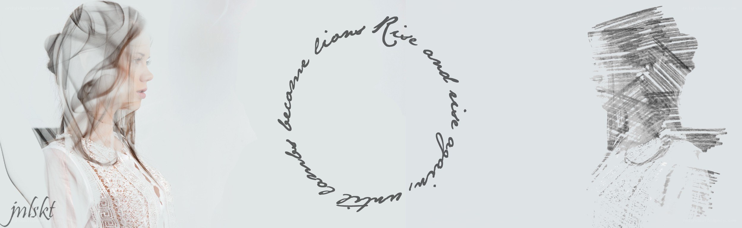 woman with text circle