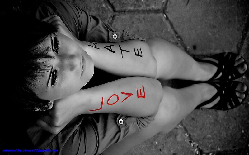 Woman with Text on Arms — Black