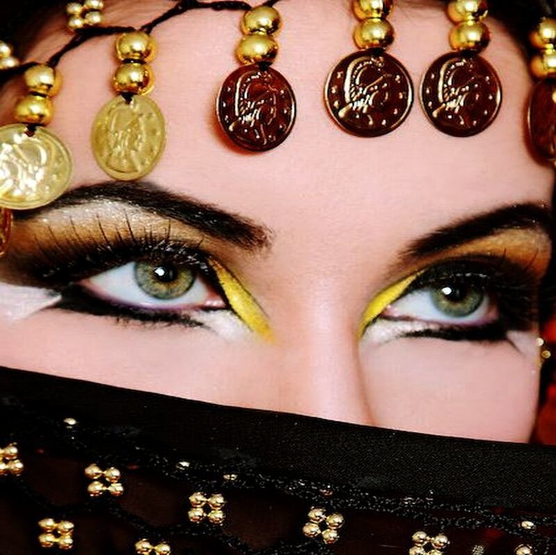 Woman with Theatrical Makeup — Black, Dramatic