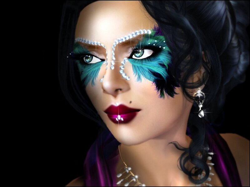 Woman with Theatrical Makeup — Black