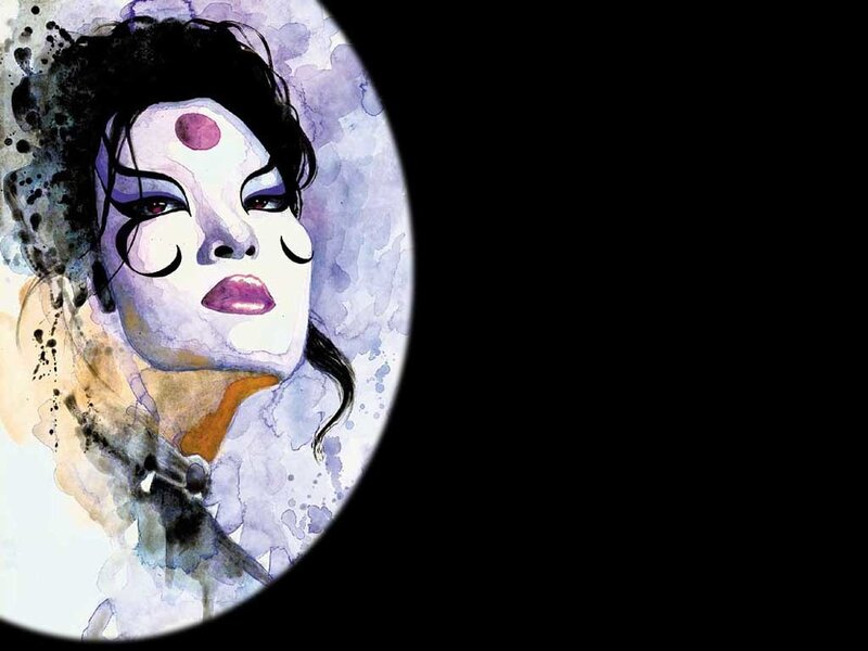 Woman with Theatrical Makeup — White