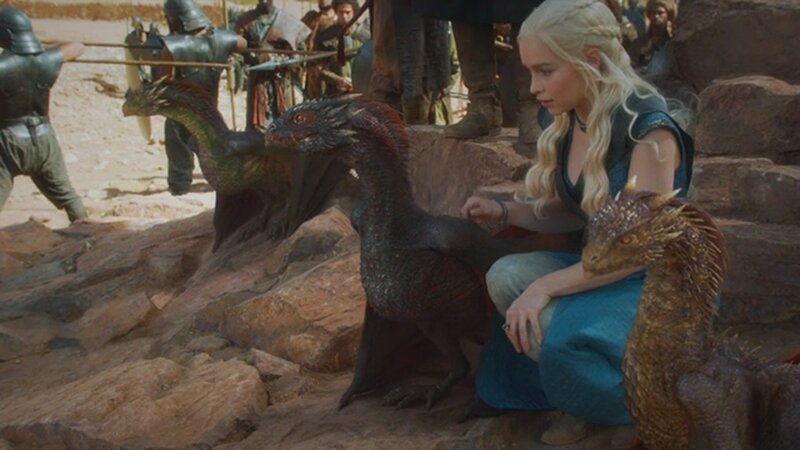 Woman with Three Dragons — Blue